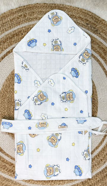 4-Layer Hooded Towel - Astronaut Teddy Bear
