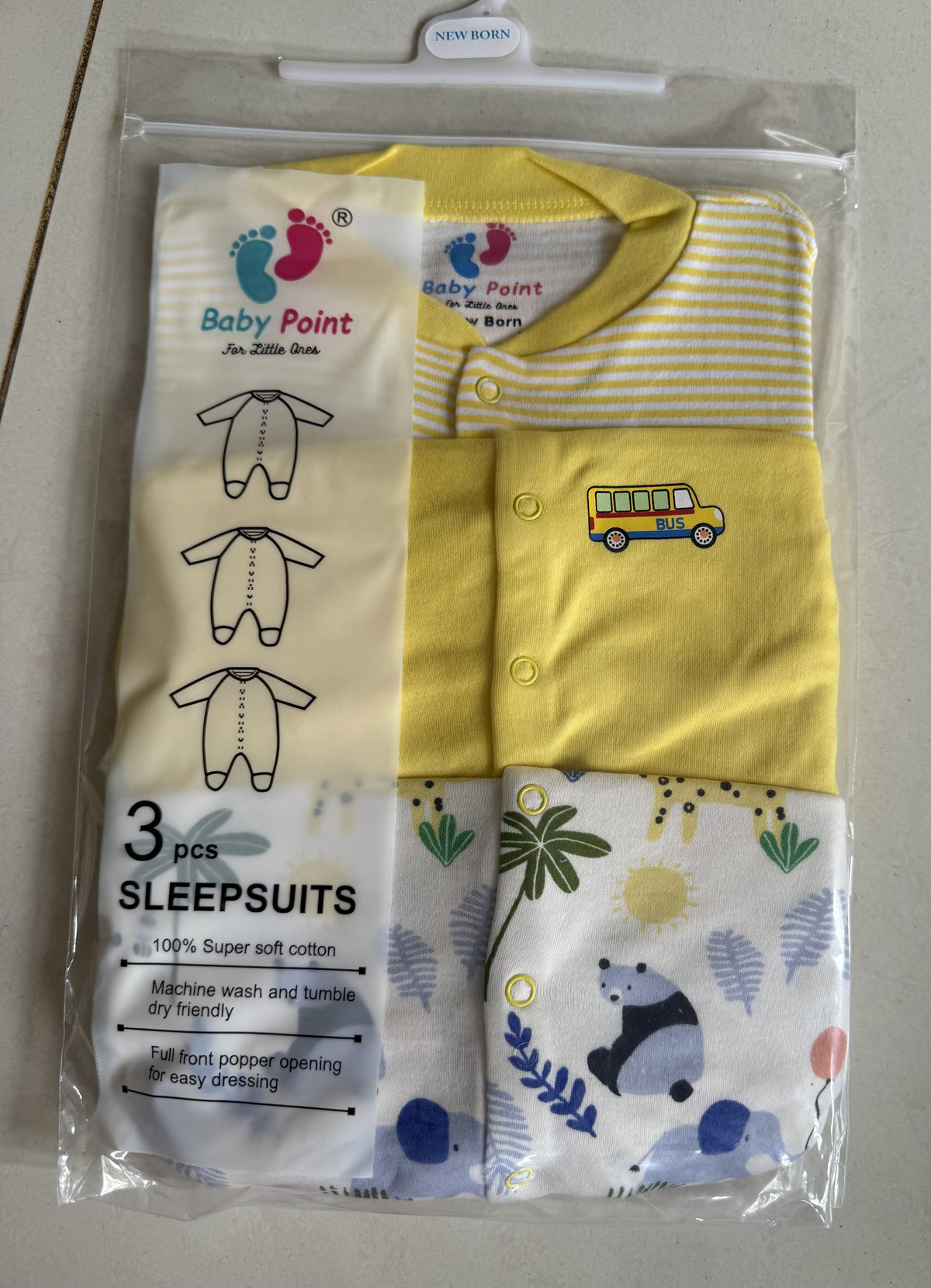 3 Piece Romper Set Soft Cotton