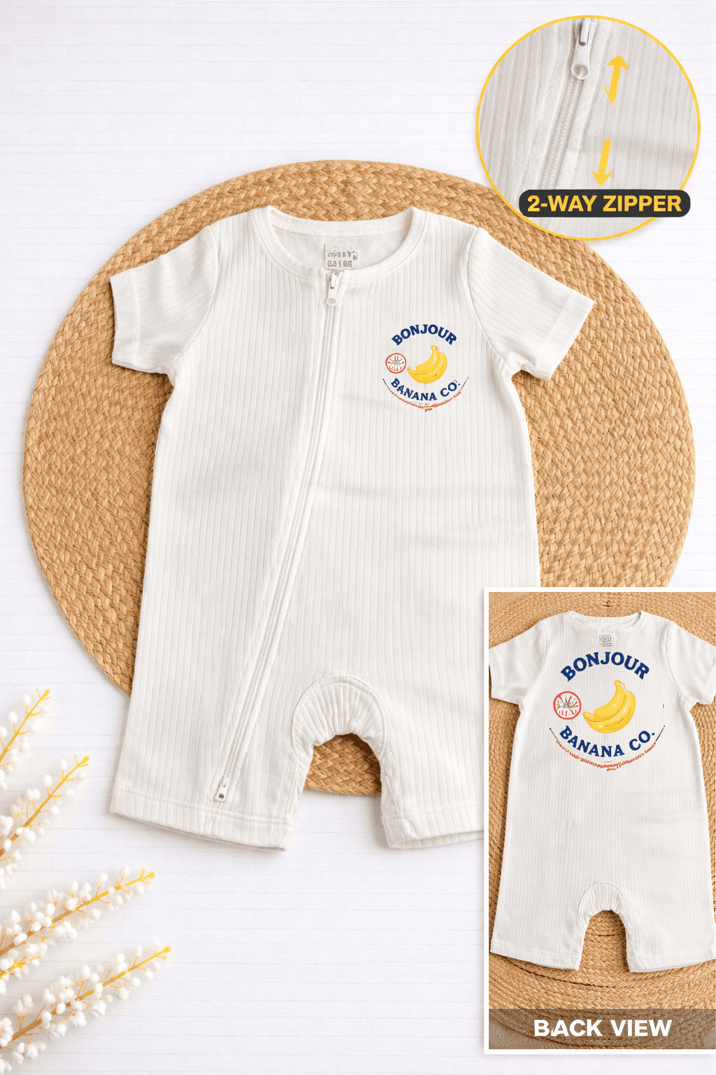 Baby Half Rompers - Banana