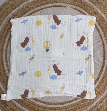Muslin 6 Layer Bath Towel- Bear Sleeping on Moon