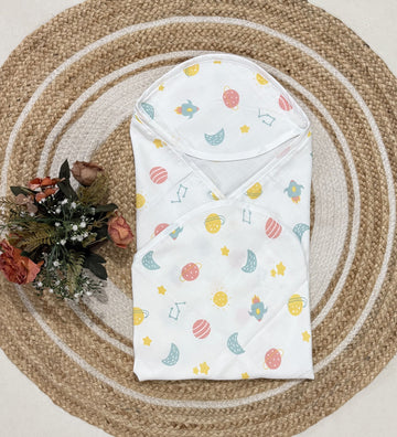 Muslin 2 layer Hooded Towel- Space