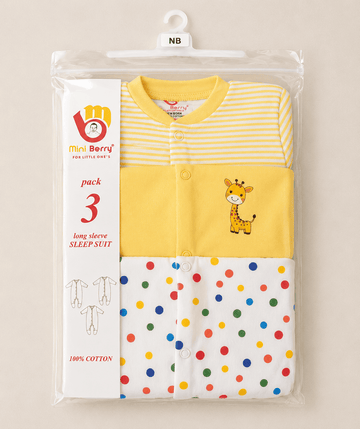 3 Piece Romper Set Soft Cotton - Yellow