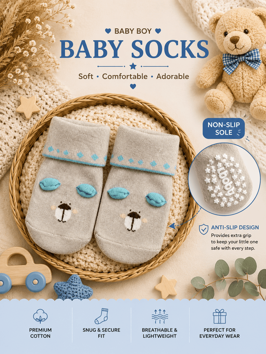 Baby Socks - Beige