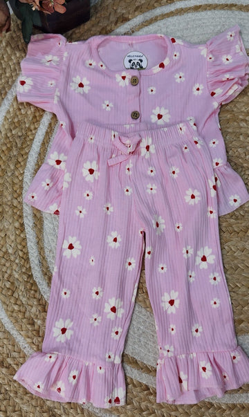 Peplum Top with Pant Set - Sweet Daisy