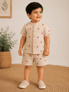 Premium Muslin Co-Ord Set - Sandal Heart