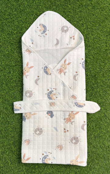 4-Layer Muslin Hooded Towel - Rabbit with Moon