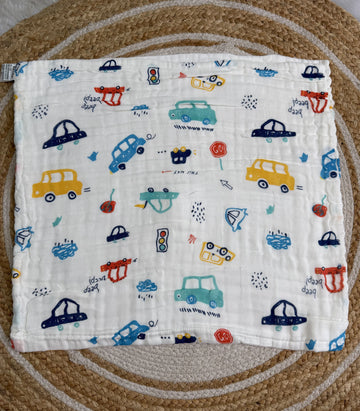 Muslin 6 Layer Bath Towel- Car