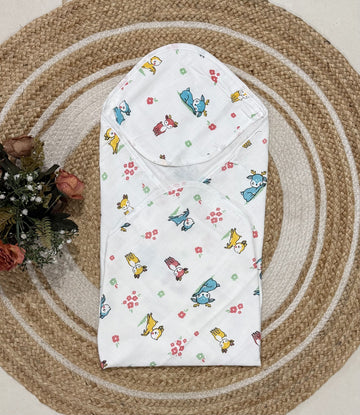 Muslin 2 layer Hooded Towel- Deer