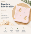 Premium Muslin Swaddle - Pink Bear Moon