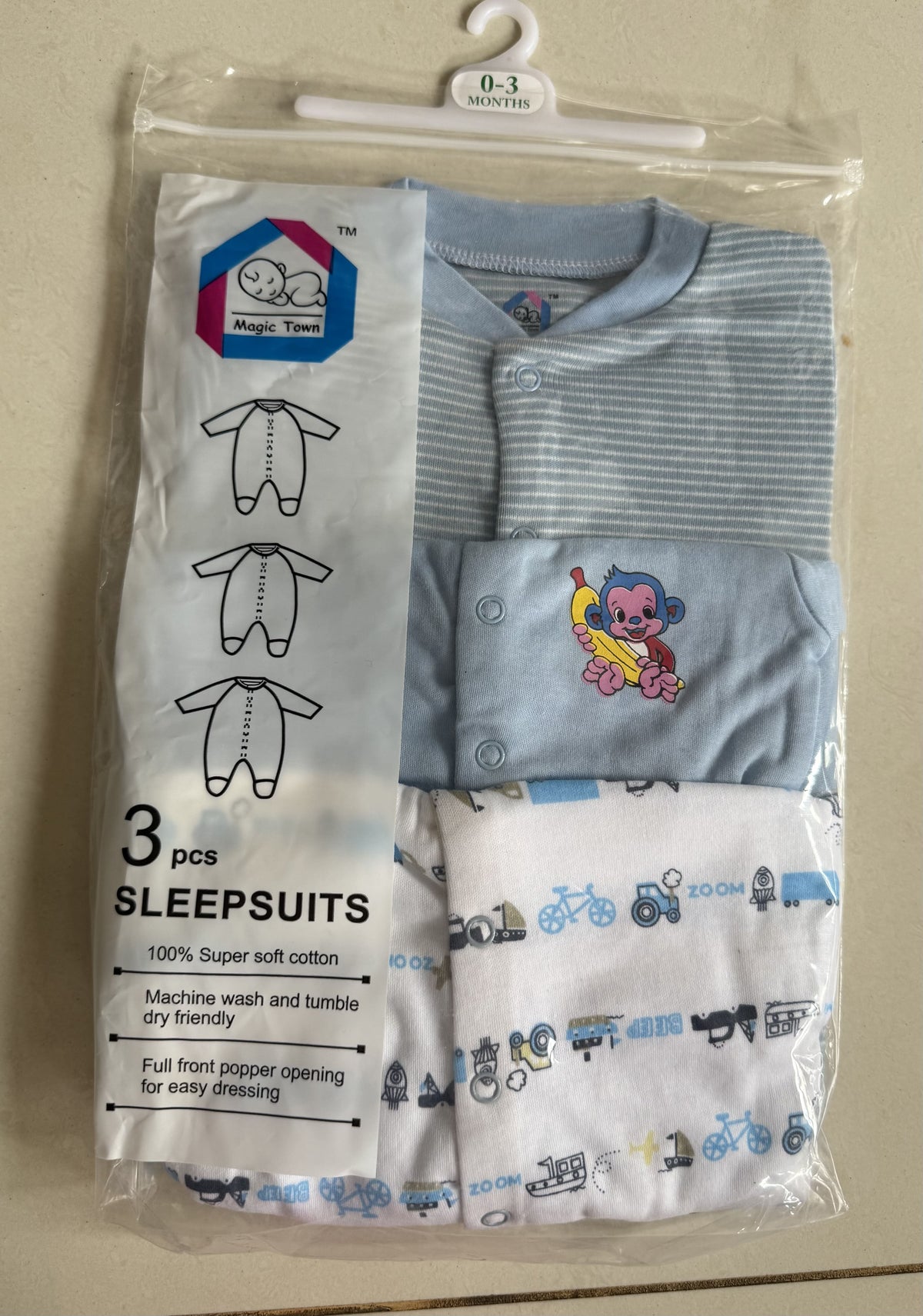 3 Piece Romper Set Soft Cotton