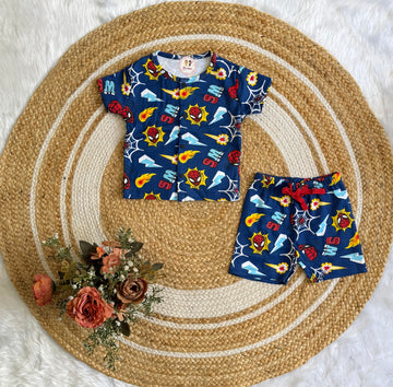 Button Shorts Set - Spider Man