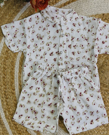 Premium Muslin Co-Ord Set - Abstract Floral Print