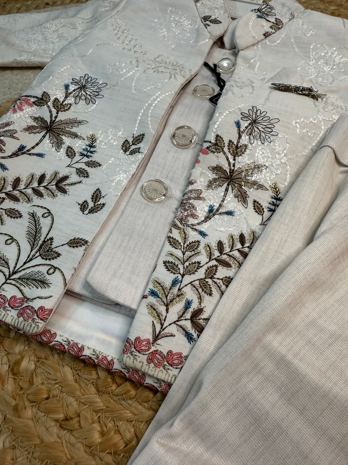 Premium Embroidered 3-Piece Coat Suit Set