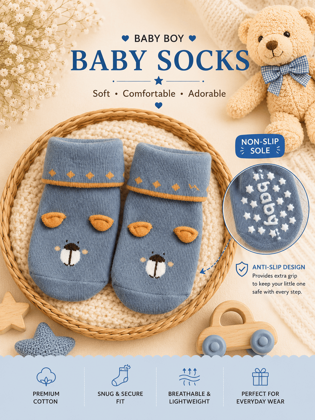 Baby Socks - Blue