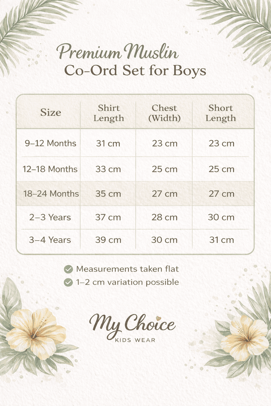 Premium Muslin Co-Ord Set for Boys