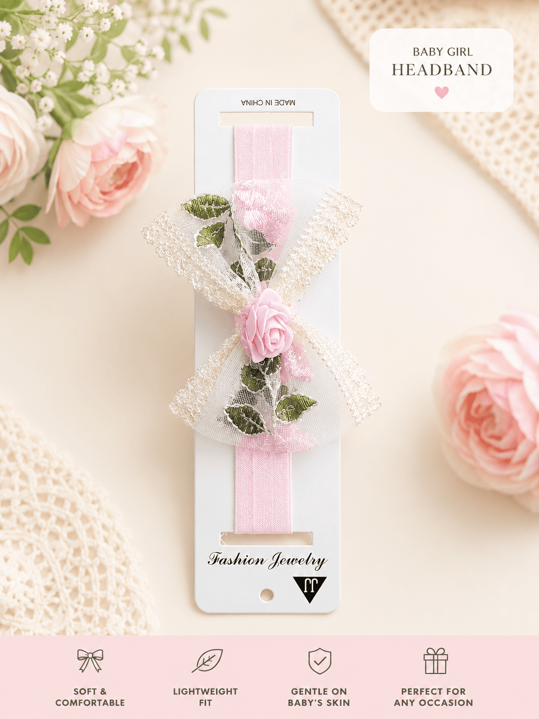 Baby Headband - Light Pink