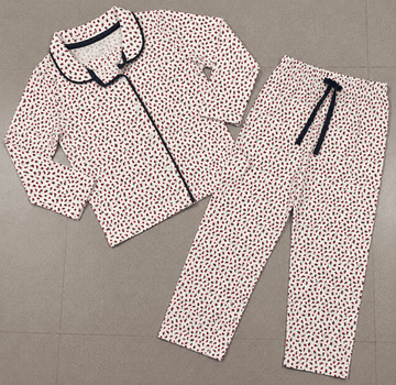 Premium Full Sleeve Night Suit - Red Dots