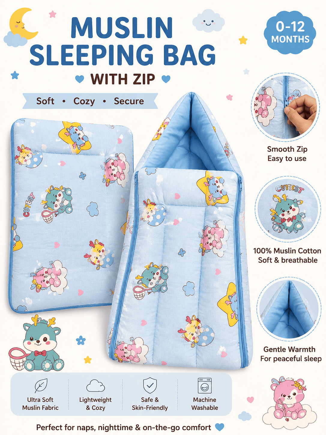 Muslin Carry Nest With Zip
