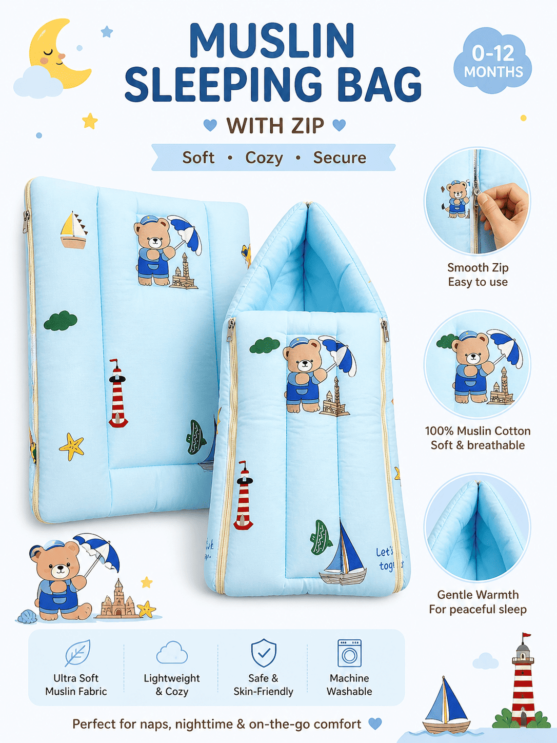 Muslin Carry Nest With Zip