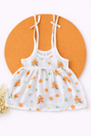 Muslin Knot Frock- Orange Heart-fruit