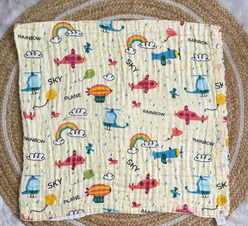Muslin 6 Layer Bath Towel- Helicopter