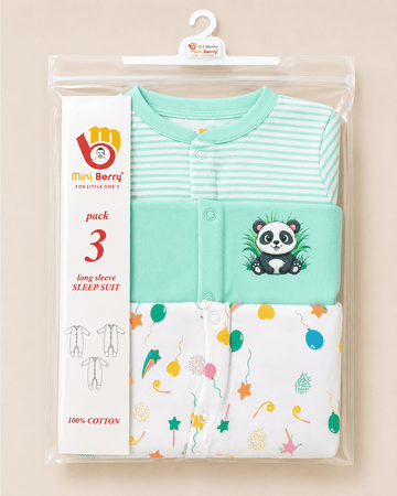 3 Piece Romper Set Soft Cotton - Green
