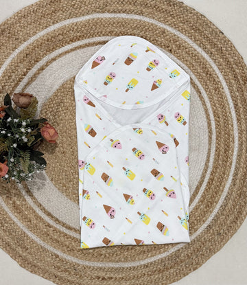 Muslin 2 layer Hooded Towel- Popsicles