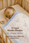 Muslin Receiving Blanket - Blue Border Space Theme