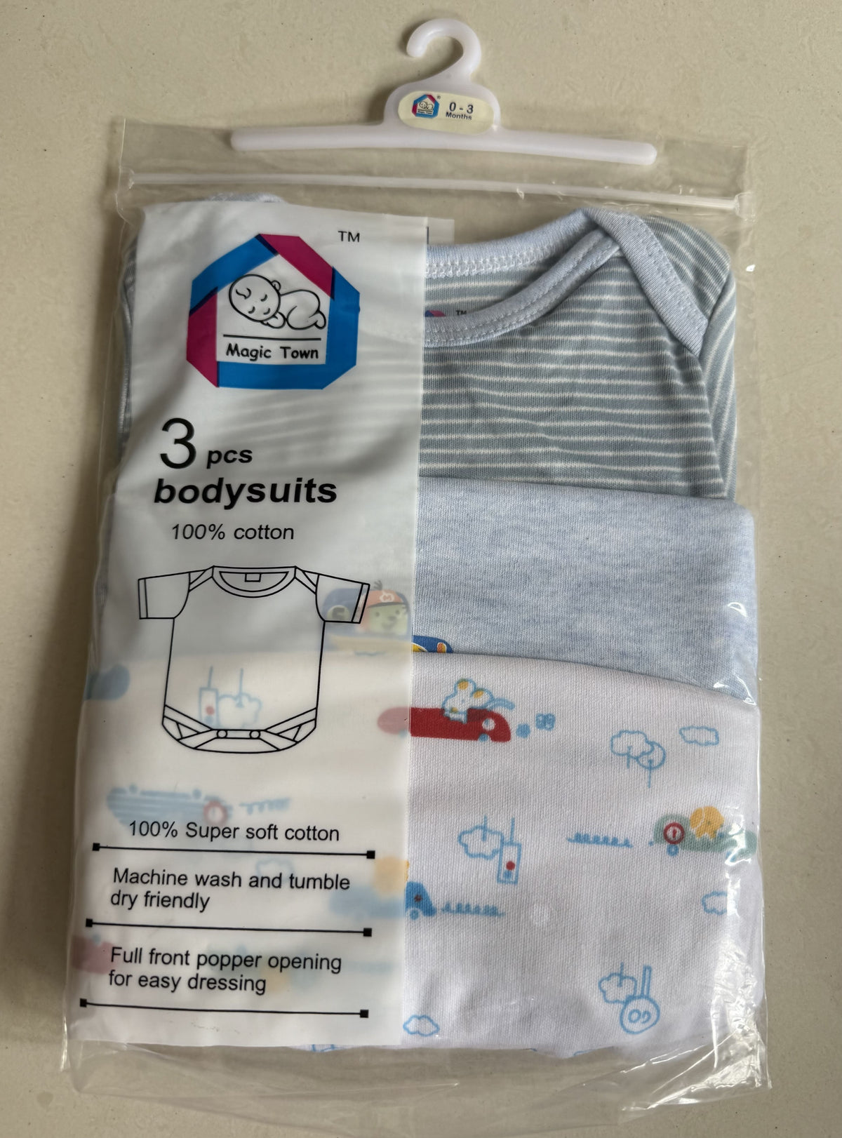 3 Piece Onesies Set Soft Cotton