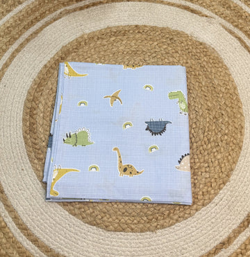 Premium Muslin Swaddle - Blue Colour Dinosaur