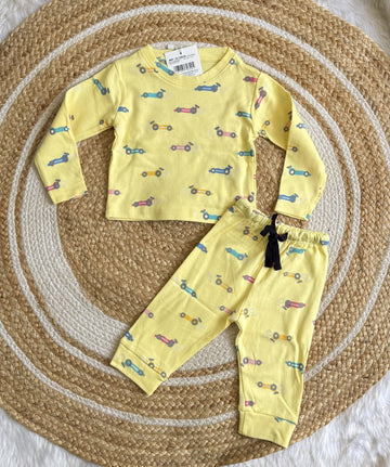 Full Sleeve Co-ords Set - Yellow Car