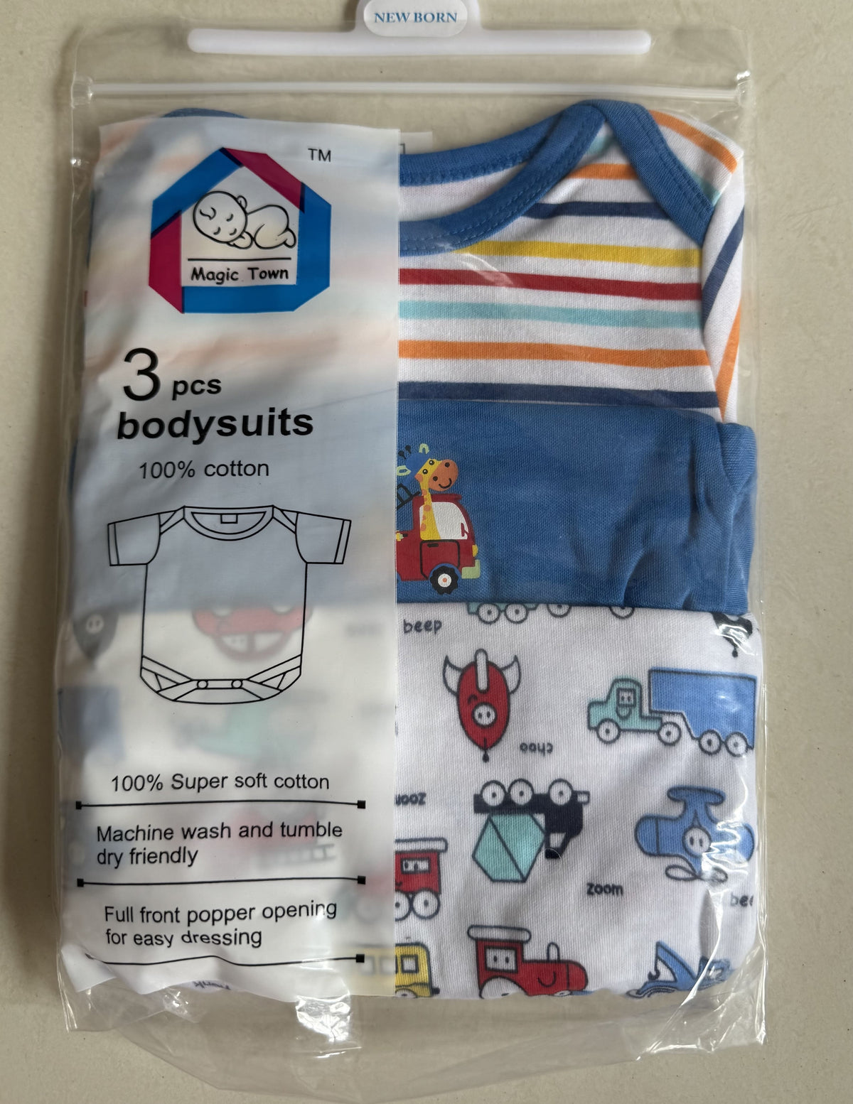 3 Piece Onesies Set Soft Cotton