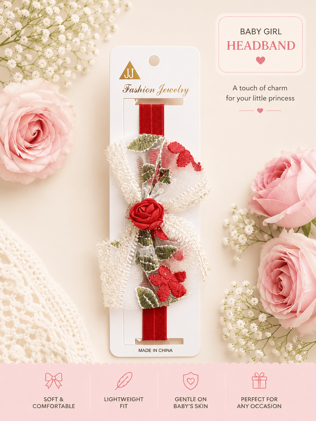 Baby Headband - Red