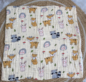 Muslin 6 Layer Bath Towel- Animals