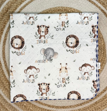 4 Layer Receiving Blanket - Jungle Safari