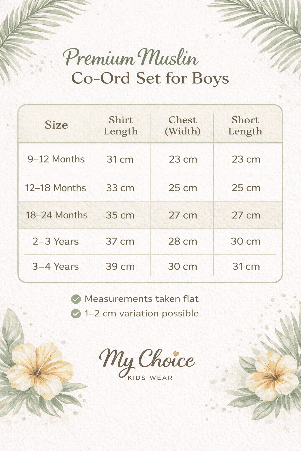 Premium Muslin Co-Ord Set for Boys
