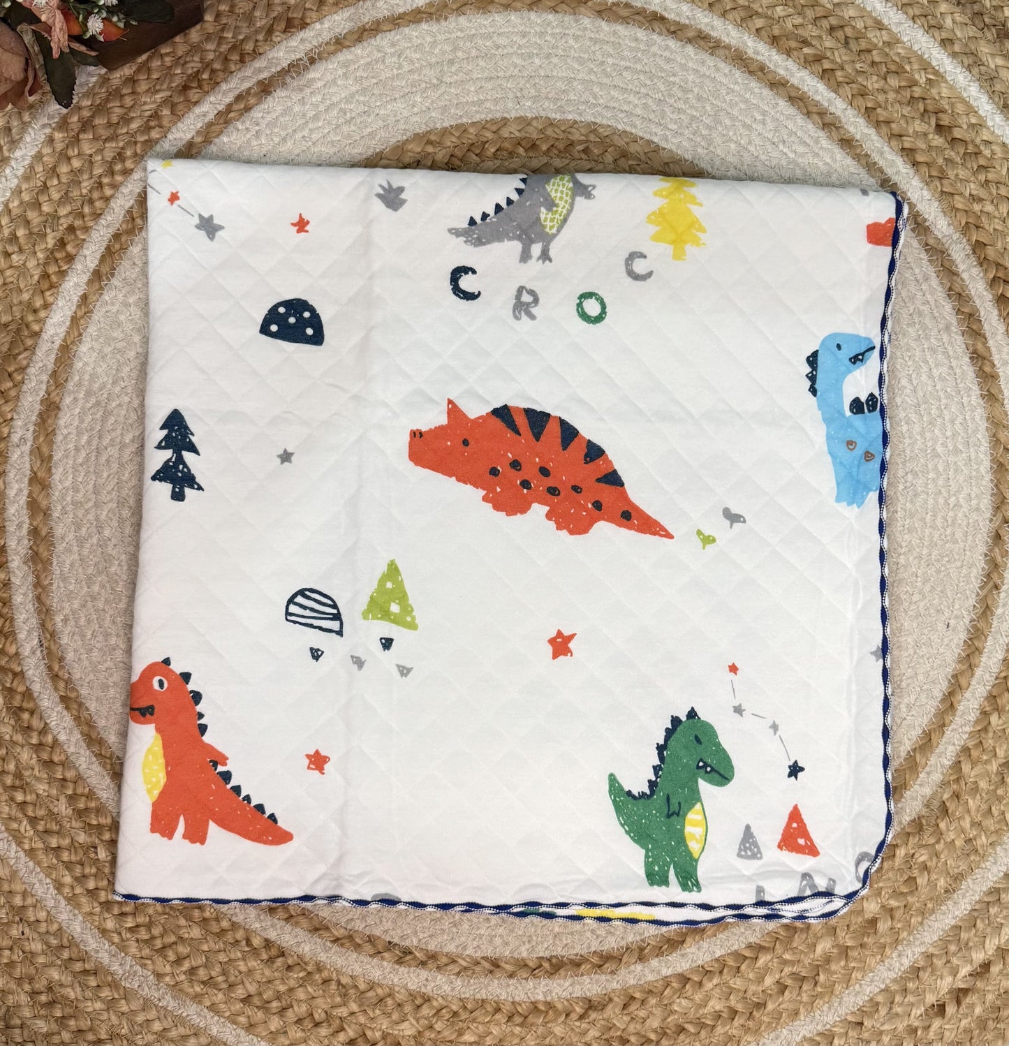 4 Layer Receiving Blanket - Dinosaur