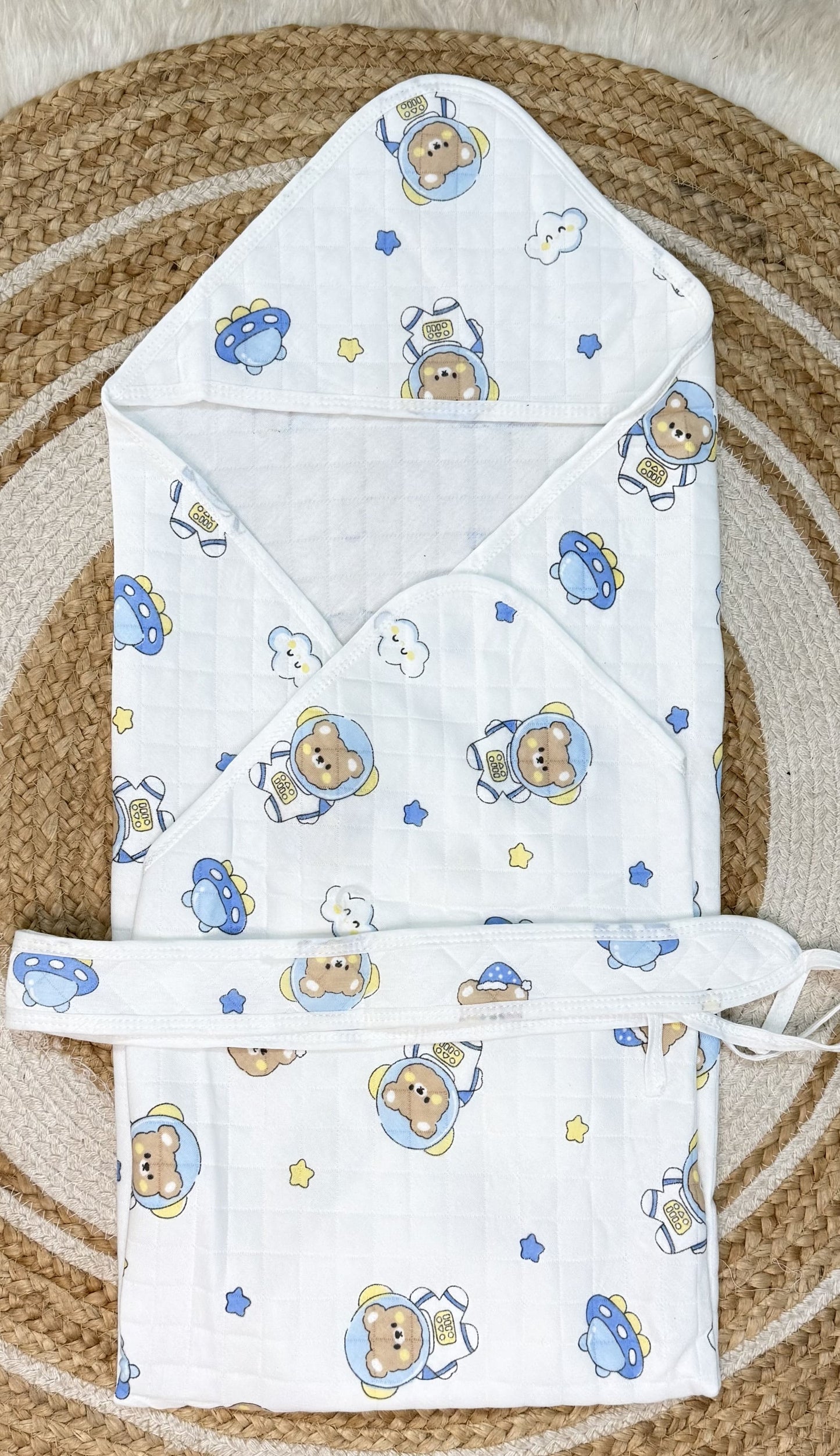 4-Layer Hooded Towel - Astronaut Teddy Bear