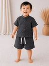 Premium Muslin Co-Ord Set for Boys - Black