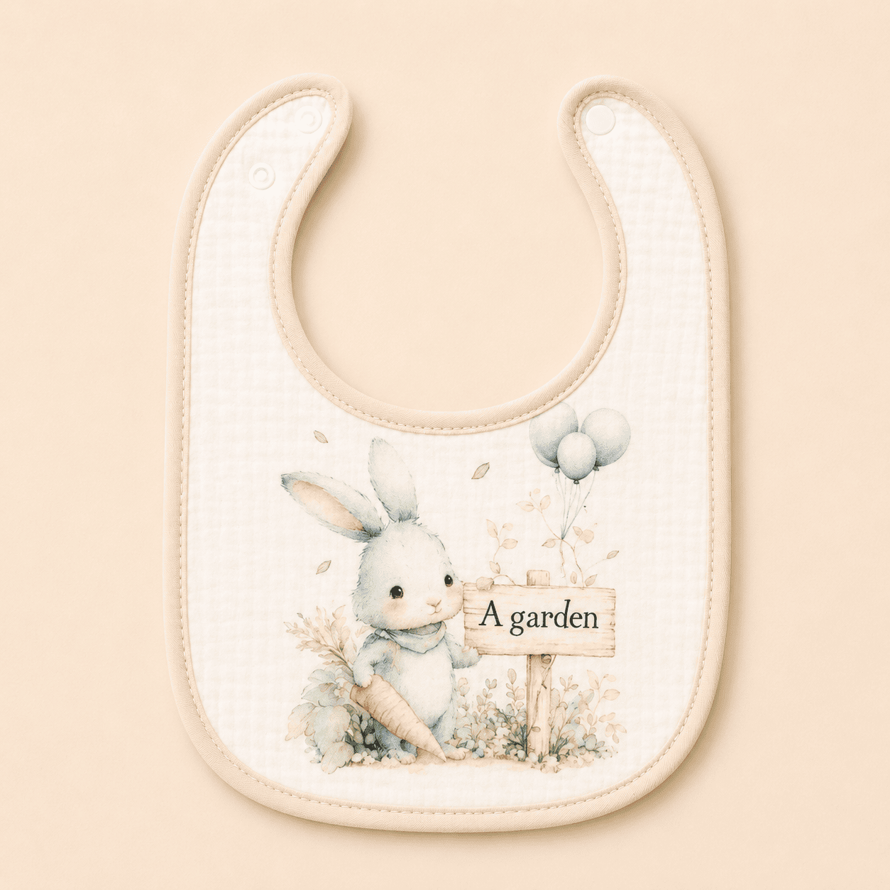 Muslin Bib - Rabbit Garden