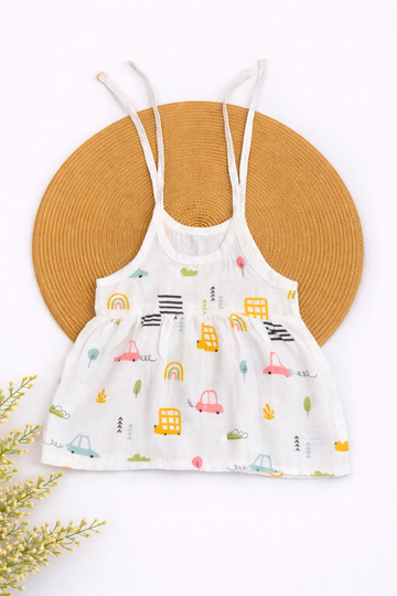 Muslin Knot Frock- Car