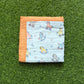 Muslin Receiving Blanket - Orange Border with Unicorn 110*110 cm