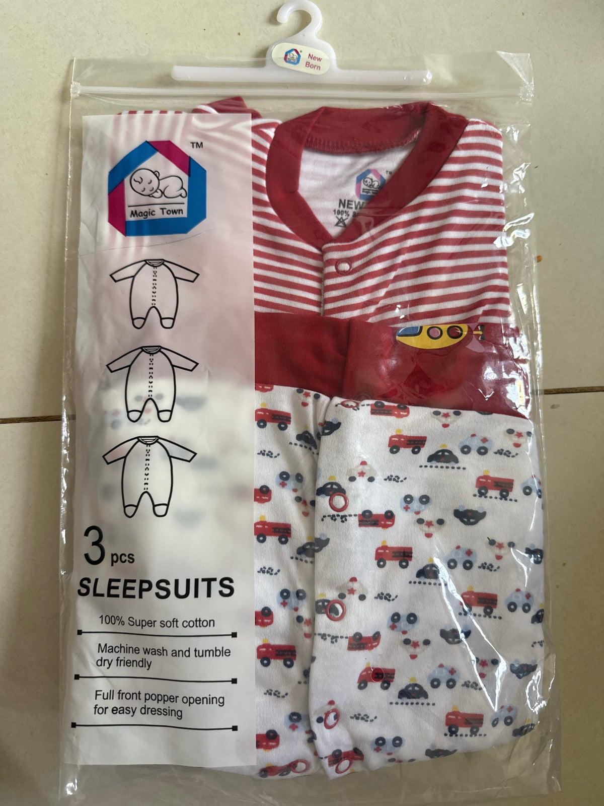 3 Piece Romper Set Soft Cotton