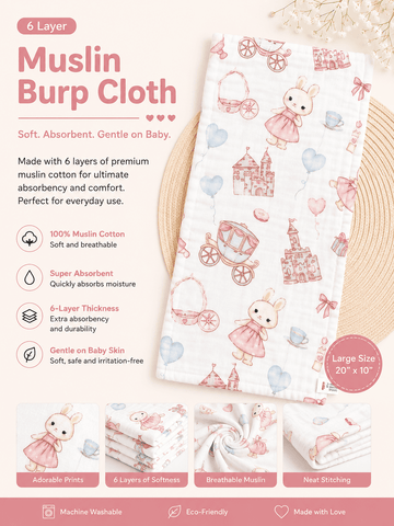 6 Layer Muslin Burp Cloth