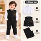 Premium 3-Piece Boys Coat Suit Set - Black