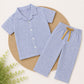 Half Sleeve Kids Night Suit Pure Cotton - Blue Stripes