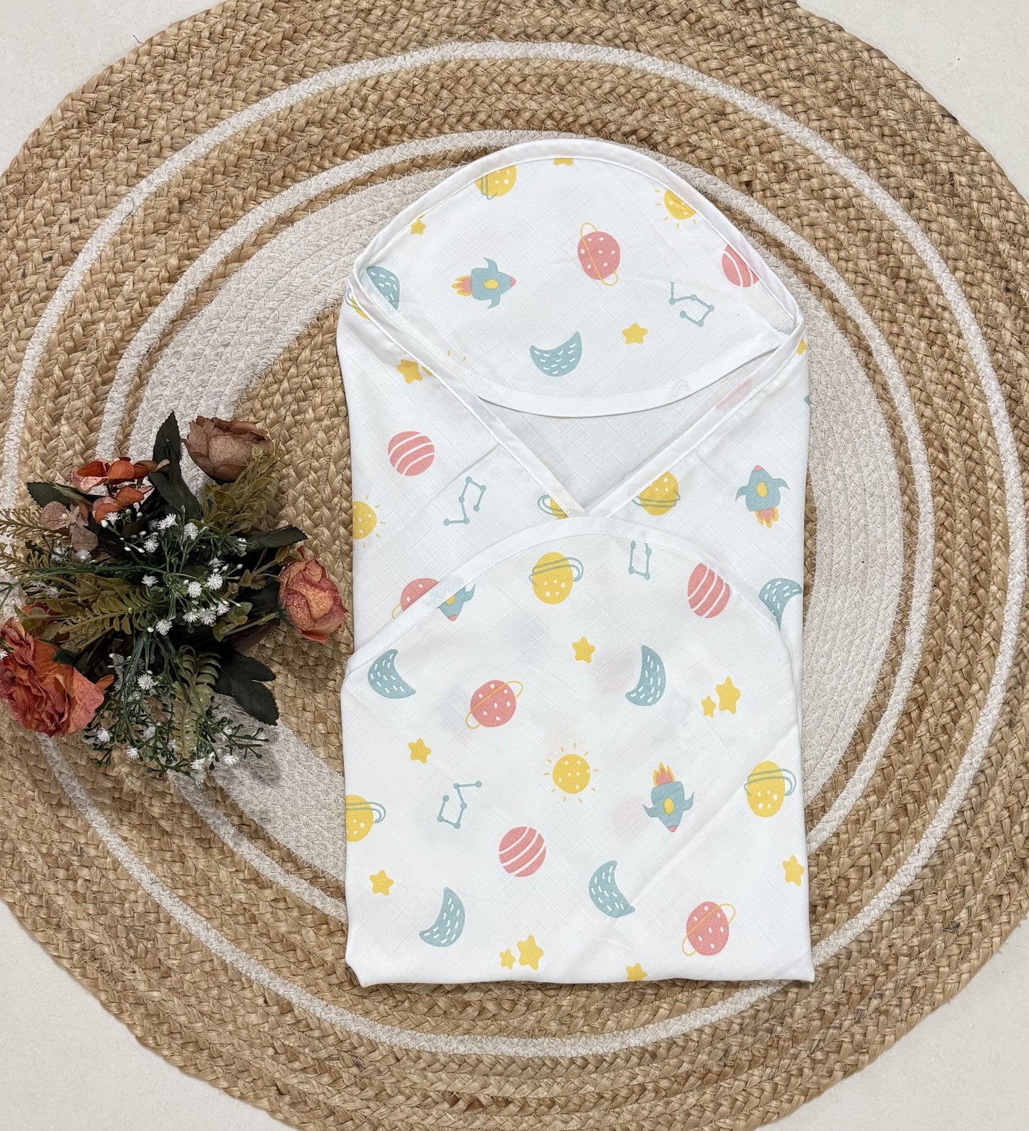 Muslin 2 layer Hooded Towel- Space