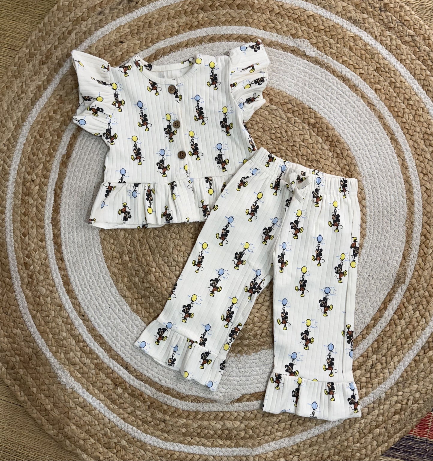 Peplum Top with Pant Set - Micky Mouse