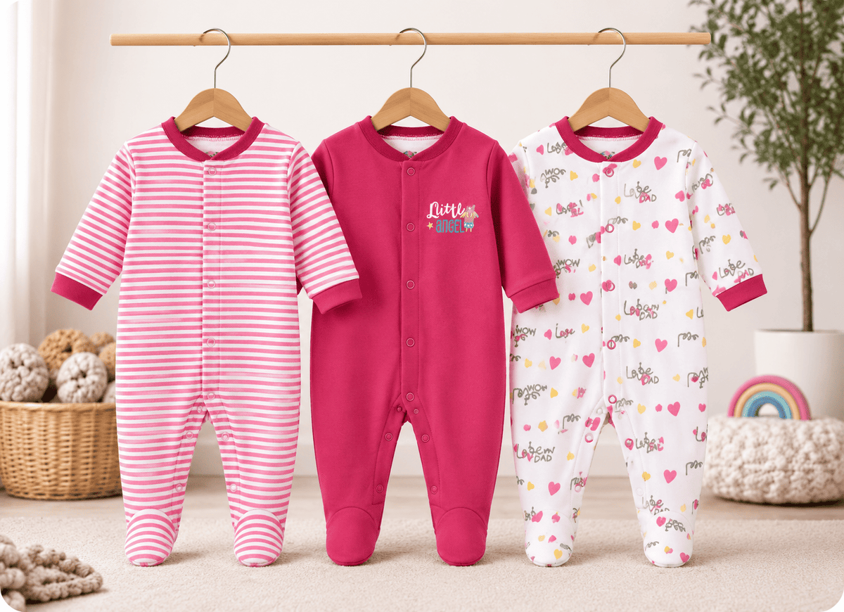 3 Piece Romper Set Soft Cotton