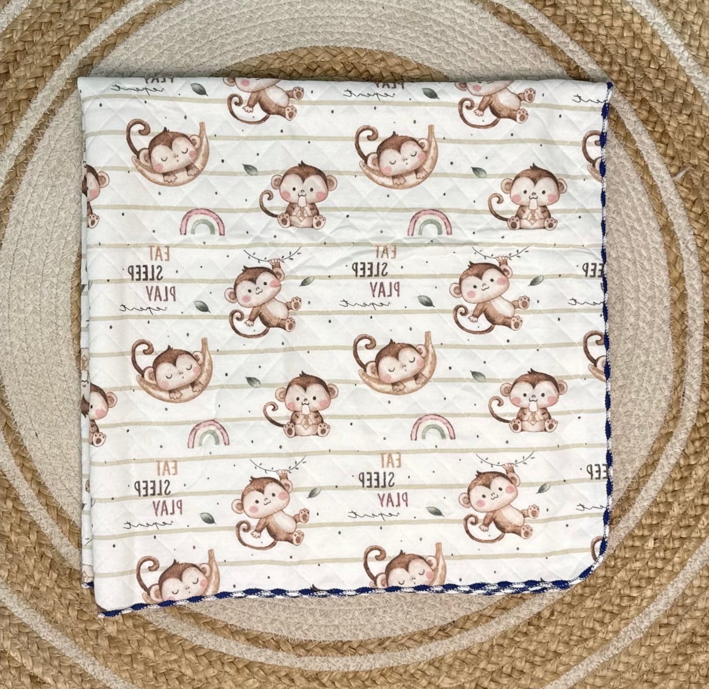 4 Layer Receiving Blanket - Monkey